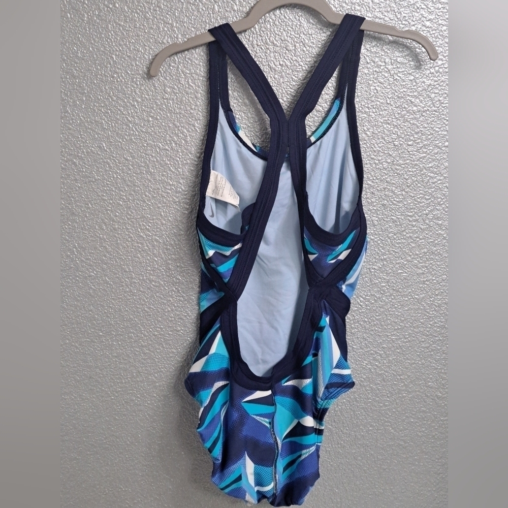 Nike Racerback Swimsuit In Geometric Pattern Size 4 - Picture 6 of 12